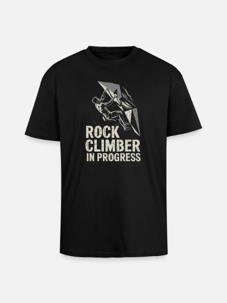 Rock Face Climber Under Construction - Unisex Oversized Heavyweight T-shirt - black