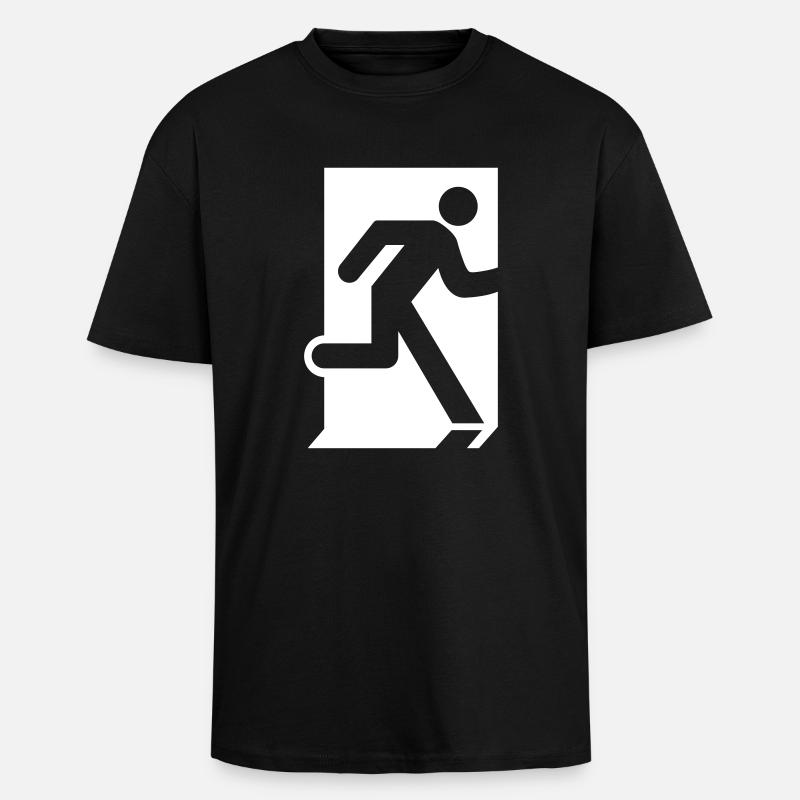 Emergency Exit - Oversized Heavyweight Unisex T-Shirt - Schwarz