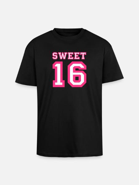 SWEET 16 - Oversized Heavyweight Unisex T-Shirt - Schwarz