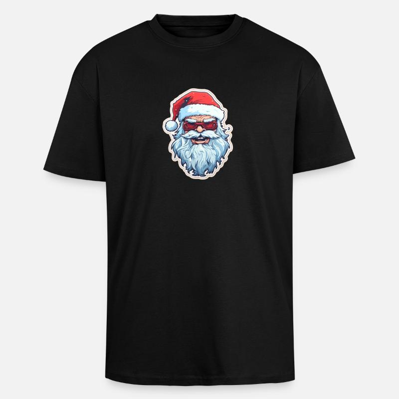 Weihnachtsmann - Illustration - Oversized Heavyweight Unisex T-Shirt - Schwarz