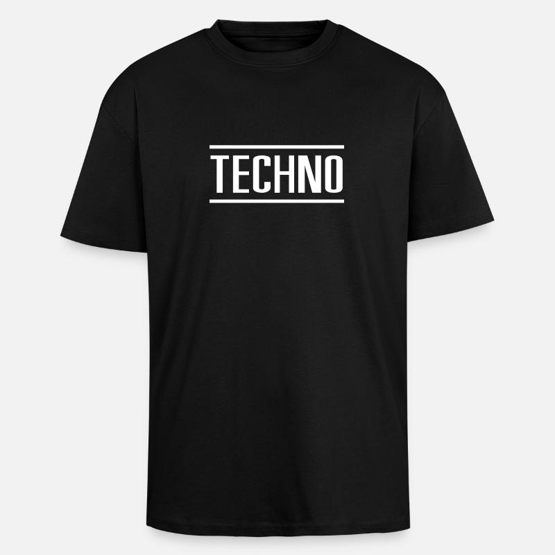 techno - Unisex Oversized Heavyweight T-shirt - black