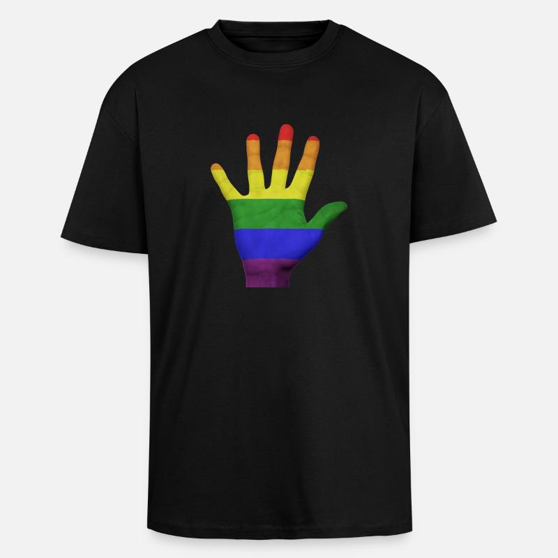 LGBT PRIDE Hand - Oversized Heavyweight Unisex T-Shirt - Schwarz