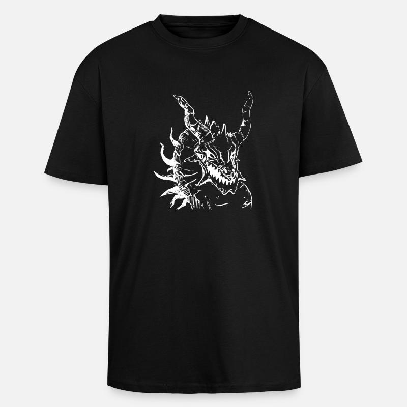 Epischer Drache - Oversized Heavyweight Unisex T-Shirt - Schwarz
