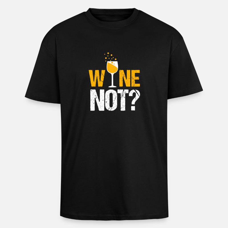 Pourquoi pas le vin? - T-shirt unisexe oversize épais - noir