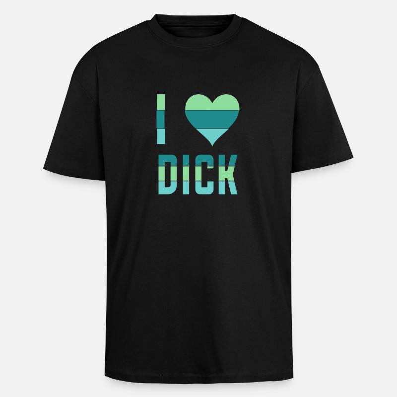 Ich liebe (Herz-) Dick - Oversized Heavyweight Unisex T-Shirt - Schwarz