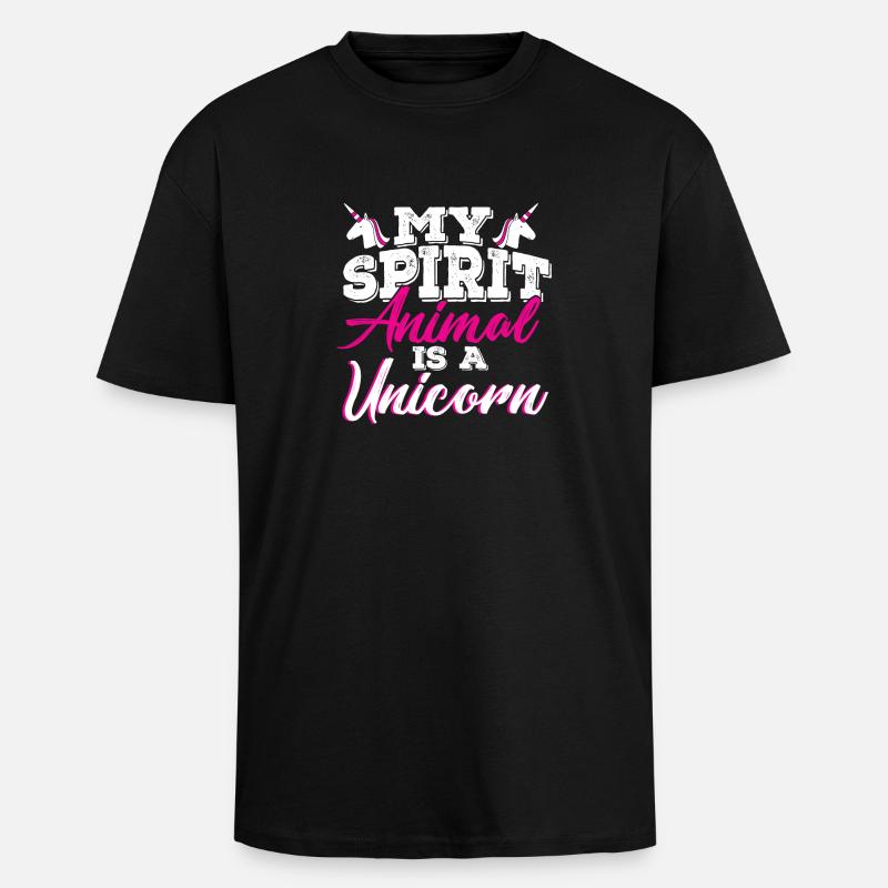 licorne - T-shirt unisexe oversize épais - noir