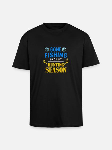 Fishing and hunting gift idea - Unisex Oversized Heavyweight T-shirt - black