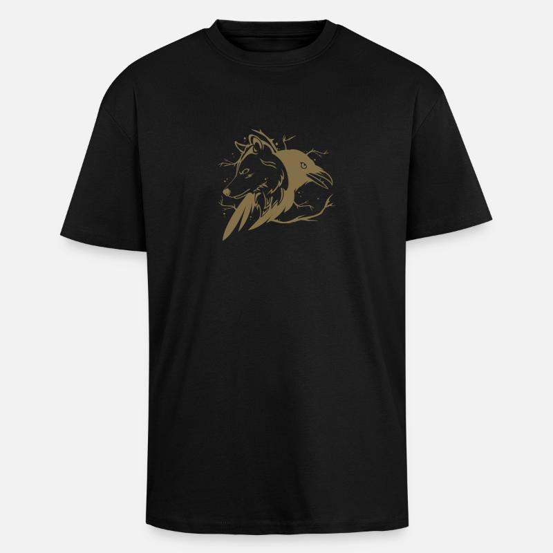 Wolf Rabe - Oversized Heavyweight Unisex T-Shirt - Schwarz