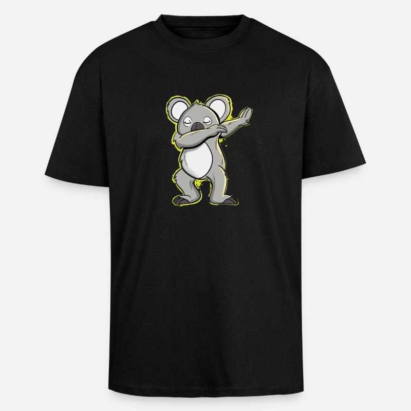 Dancing Koala Bear - Unisex Oversized Heavyweight T-shirt - black