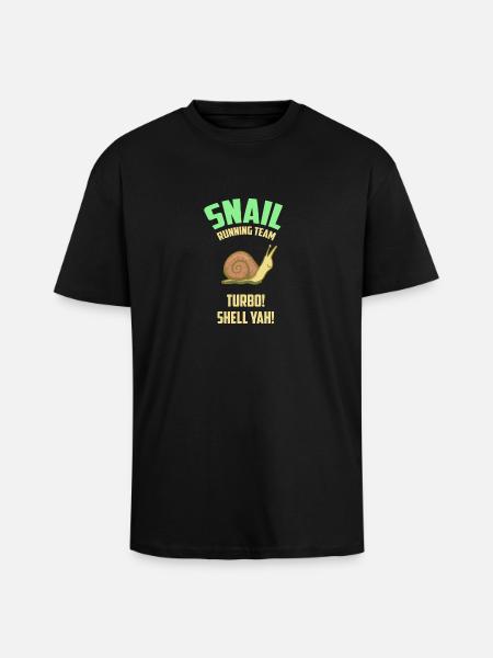 Snail Running Team - Snail - Gift - Unisex Oversized Heavyweight T-shirt - black