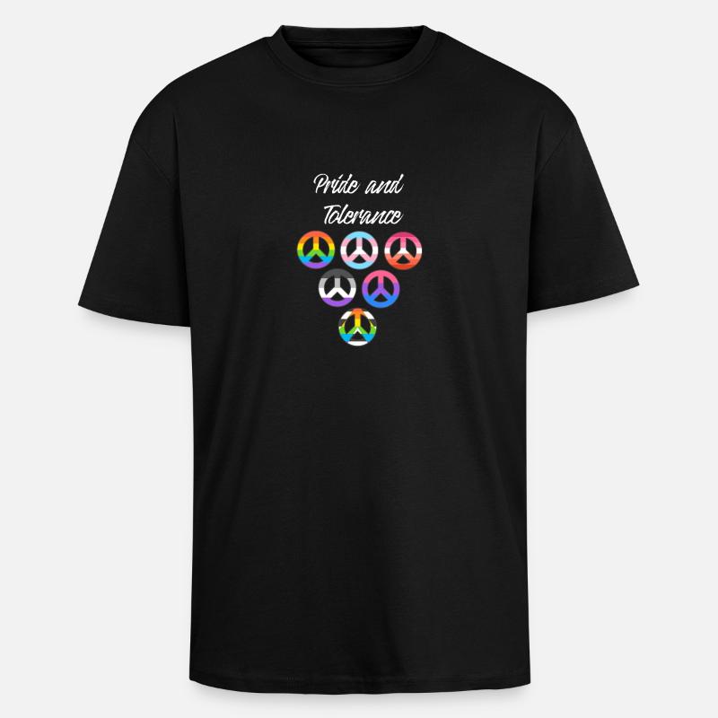 Pride and tolerance lgbt - Unisex Oversized Heavyweight T-shirt - black