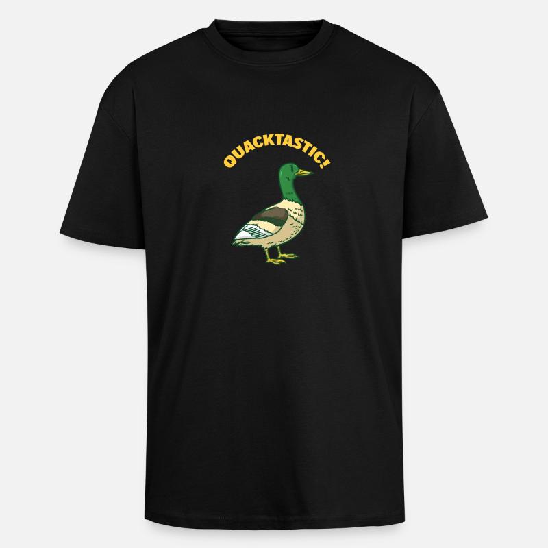 Quack - Quackastic! Duck - wild duck - Unisex Oversized Heavyweight T-shirt - black