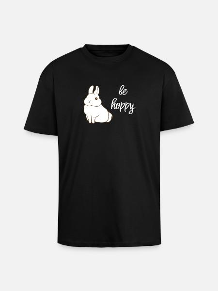 Lapins - Lapin - Lapins - Hoppeln - T-shirt unisexe oversize épais - noir