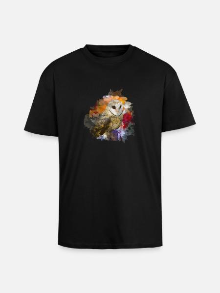 Eule - Oversized Heavyweight Unisex T-Shirt - Schwarz