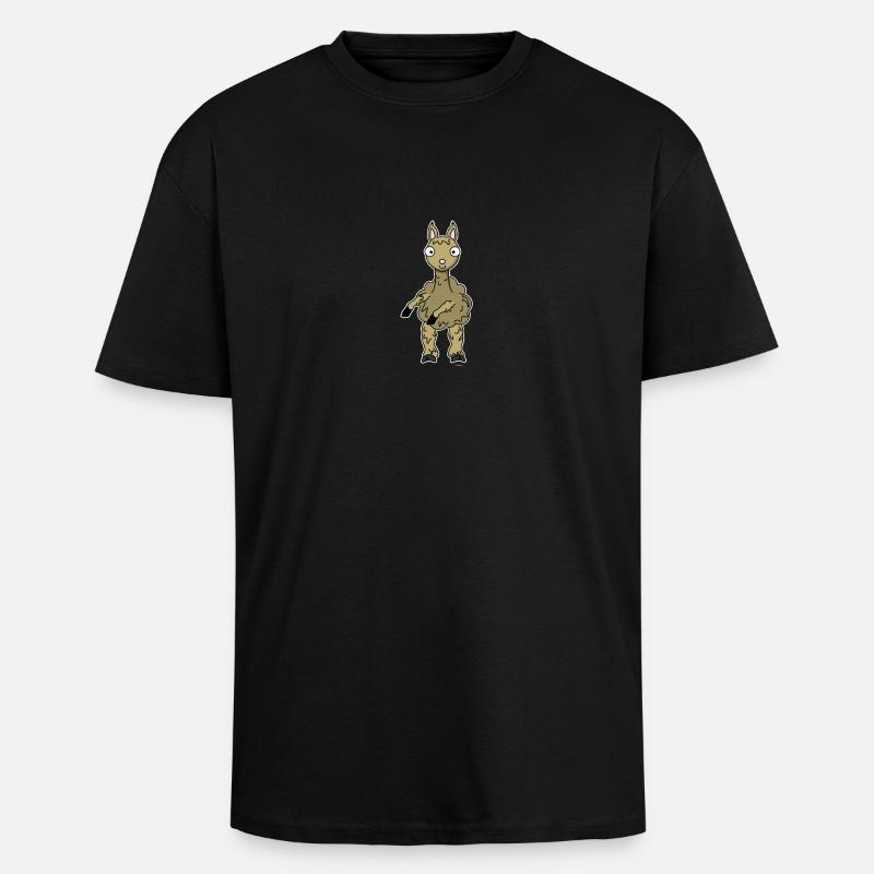 Floss Dance Move Llama - Unisex Oversized Heavyweight T-shirt - black