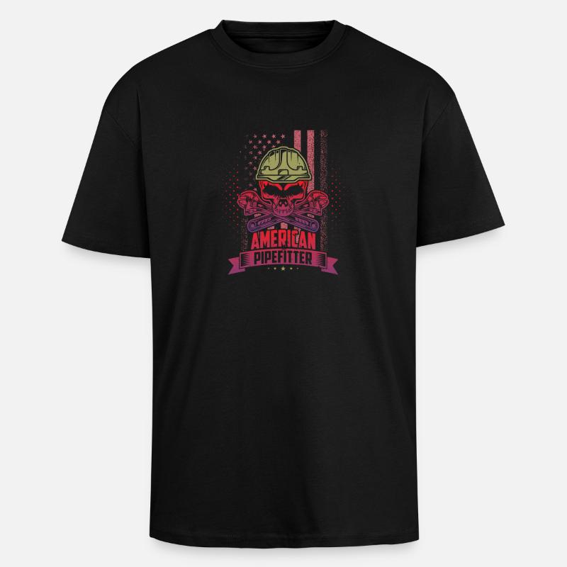 American Pipefitter - Oversized Heavyweight Unisex T-Shirt - Schwarz