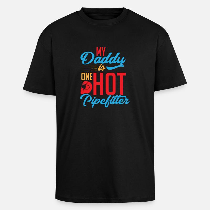 Pipefitter dad - Oversized Heavyweight Unisex T-Shirt - Schwarz