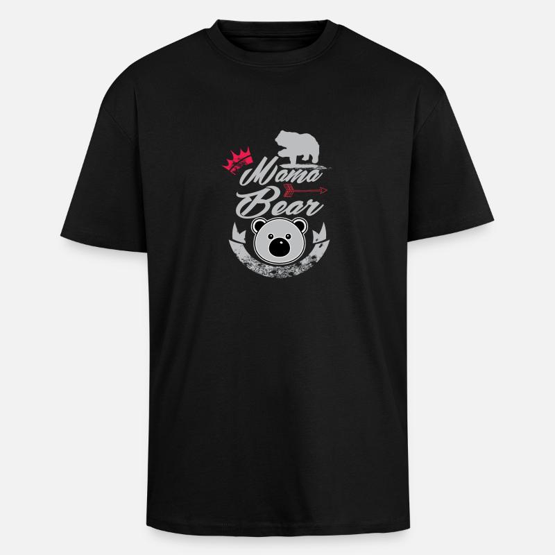 Mama Bear - Oversized Heavyweight Unisex T-Shirt - Schwarz