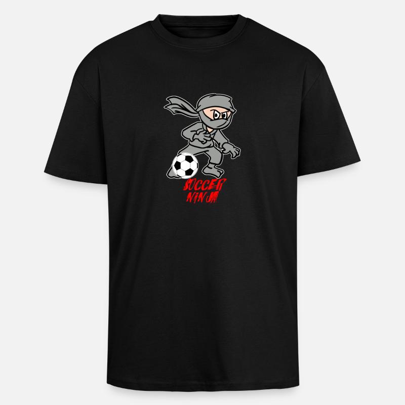 Fußball Ninja - Oversized Heavyweight Unisex T-Shirt - Schwarz