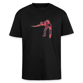 Snooker / Billiards / Pool - Unisex Oversized Heavyweight T-shirt - black - Front - Alina (178cm) & Michal (187cm)