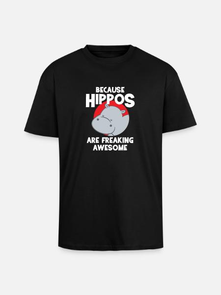 Hippo - Hippos - Hippofan - Hippo lovers - Unisex Oversized Heavyweight T-shirt - black