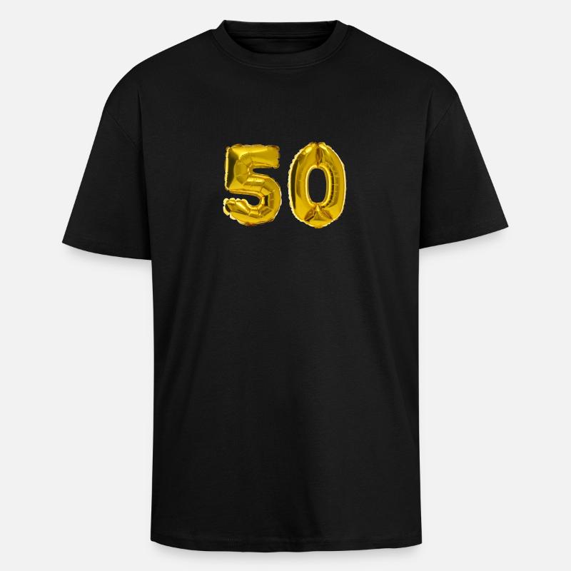 50 ans - T-shirt unisexe oversize épais - noir