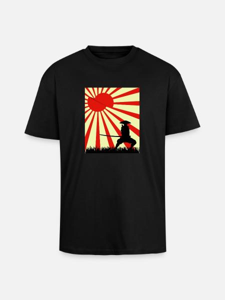 Mond Scheibe Samurai - Oversized Heavyweight Unisex T-Shirt - Schwarz