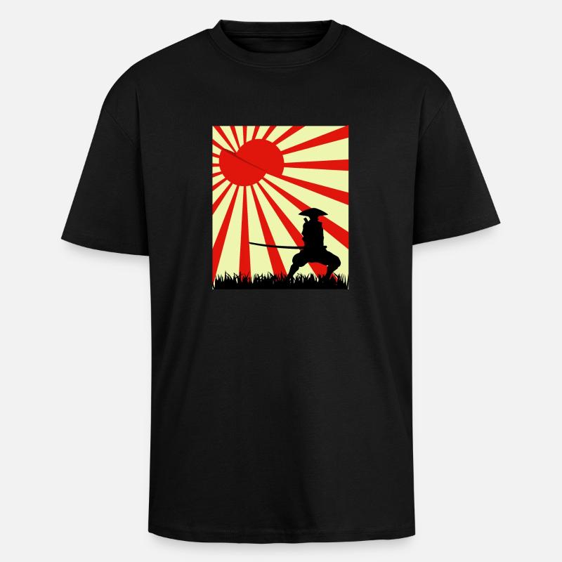 Moon Slice Samurai - Unisex Oversized Heavyweight T-shirt - black