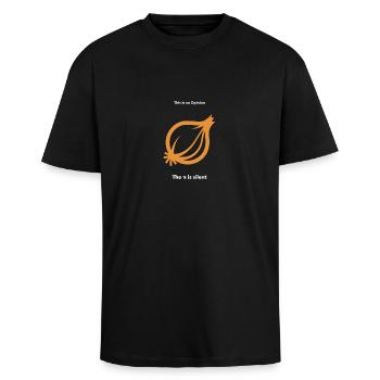 Oignon opinion pun Phi Pi - T-shirt unisexe oversize épais - noir - Devant - Alina (178cm) & Michal (187cm)