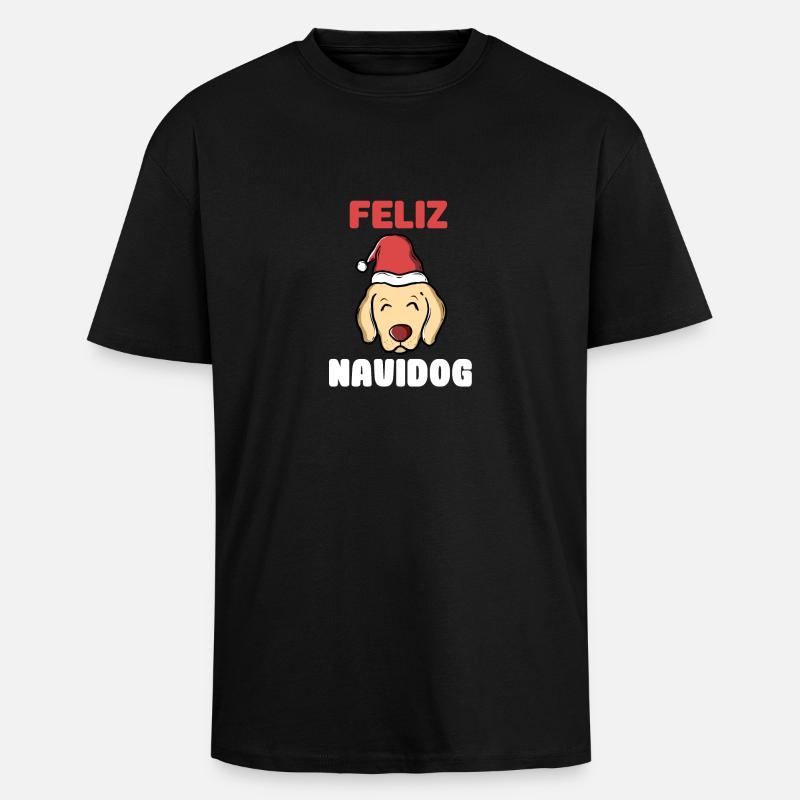 Feliz Navidog - T-shirt unisexe oversize épais - noir