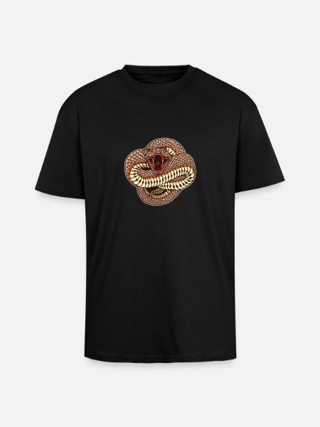 Snake Snake Tattoo - Unisex Oversized Heavyweight T-shirt - black