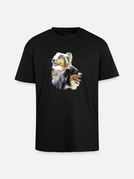 bergers australiens - T-shirt unisexe oversize épais - noir