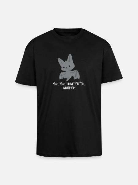 Bat - Bat T-Shirt - Sarcasm - Unisex Oversized Heavyweight T-shirt - black