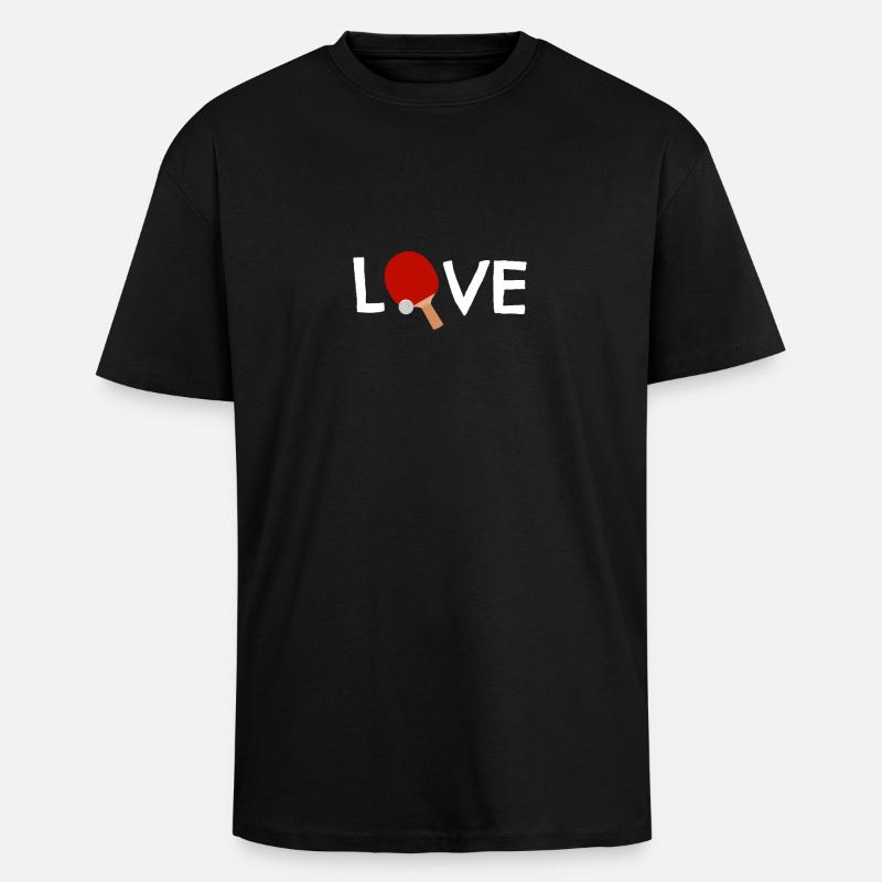 Ping-ping-lt - T-shirt unisexe oversize épais - noir