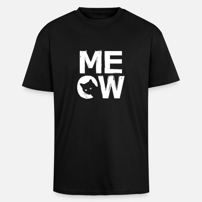 MEOW - Katzendesign - Oversized Heavyweight Unisex T-Shirt - Schwarz