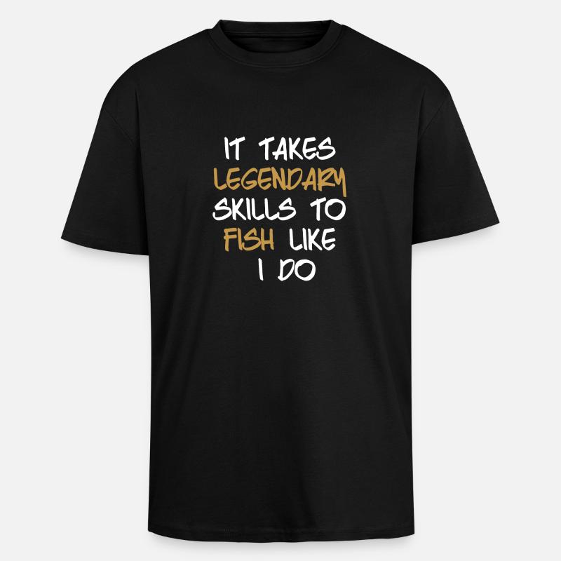 Pêcher pêcher pêche - T-shirt unisexe oversize épais - noir