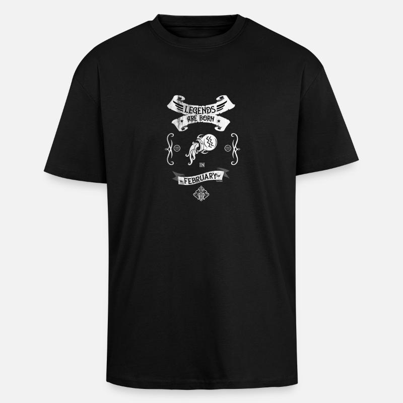 Sternzeichen Wassermann - Oversized Heavyweight Unisex T-Shirt - Schwarz
