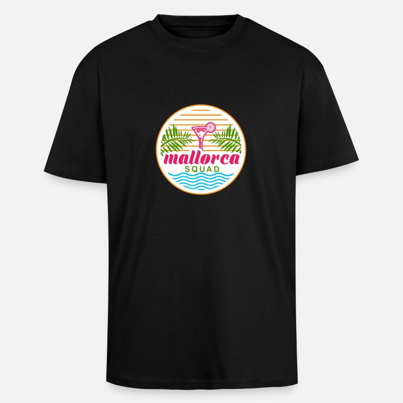 Mallorca Squad - Oversized Heavyweight Unisex T-Shirt - Schwarz