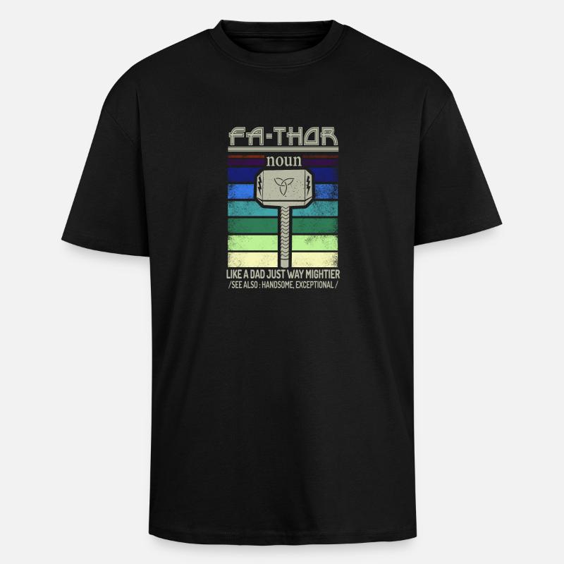 Fathor - T-shirt unisexe oversize épais - noir