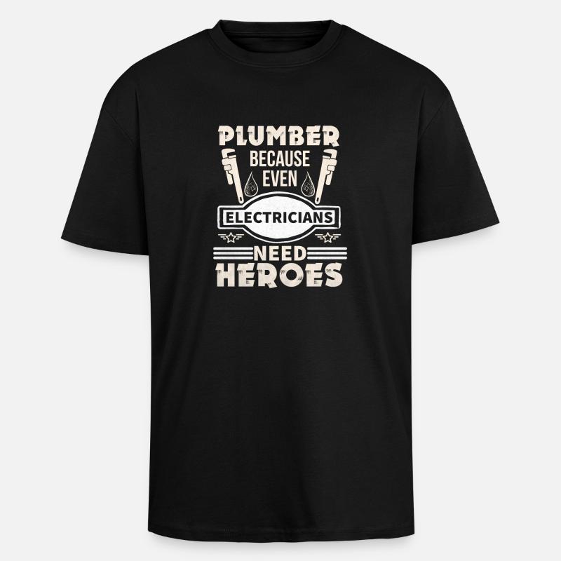 Klempner - Oversized Heavyweight Unisex T-Shirt - Schwarz