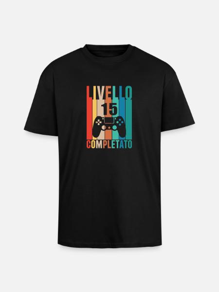 Level 15 - Unisex Oversized Heavyweight T-shirt - black