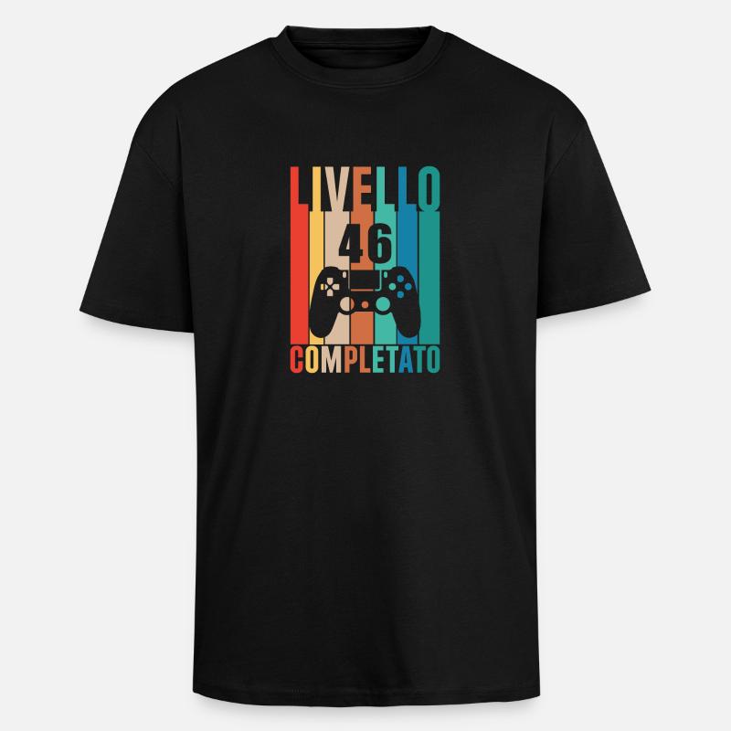 Stufe 46 - Oversized Heavyweight Unisex T-Shirt - Schwarz