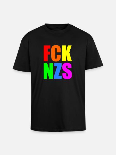 Fck nzs - Oversized Heavyweight Unisex T-Shirt - Schwarz