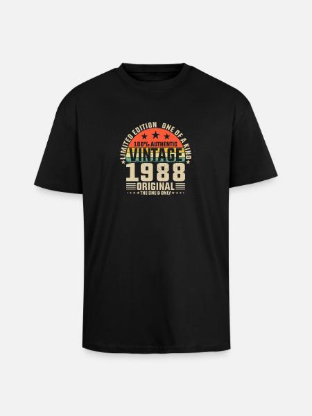 1988 - Unisex Oversized Heavyweight T-shirt - black