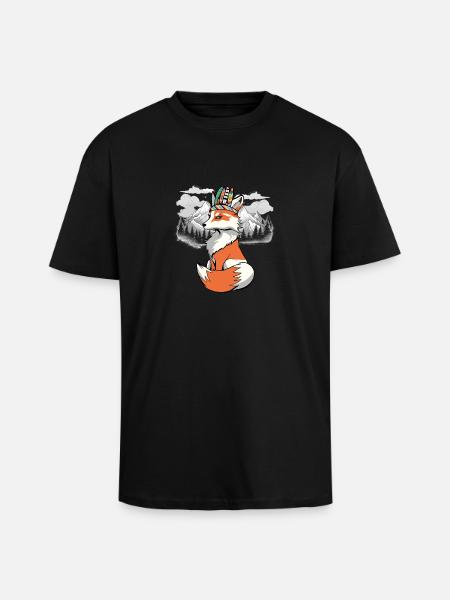 Shamans Fox Foxes Shaman - Unisex Oversized Heavyweight T-shirt - black
