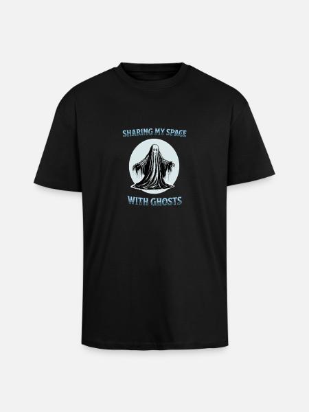 Sharing my space with ghosts - Unisex Oversized Heavyweight T-shirt - black