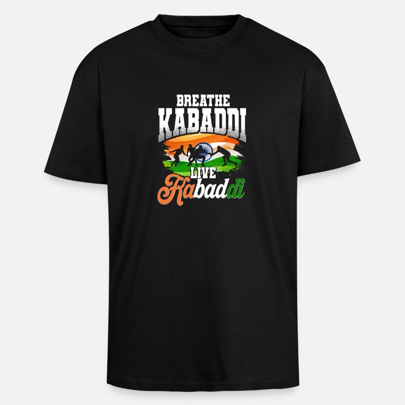 Kabaddi Inde Lutte - T-shirt unisexe oversize épais - noir