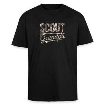 Scout Guide Scout Camping - Unisex Oversized Heavyweight T-shirt - black - Front - Alina (178cm) & Michal (187cm)