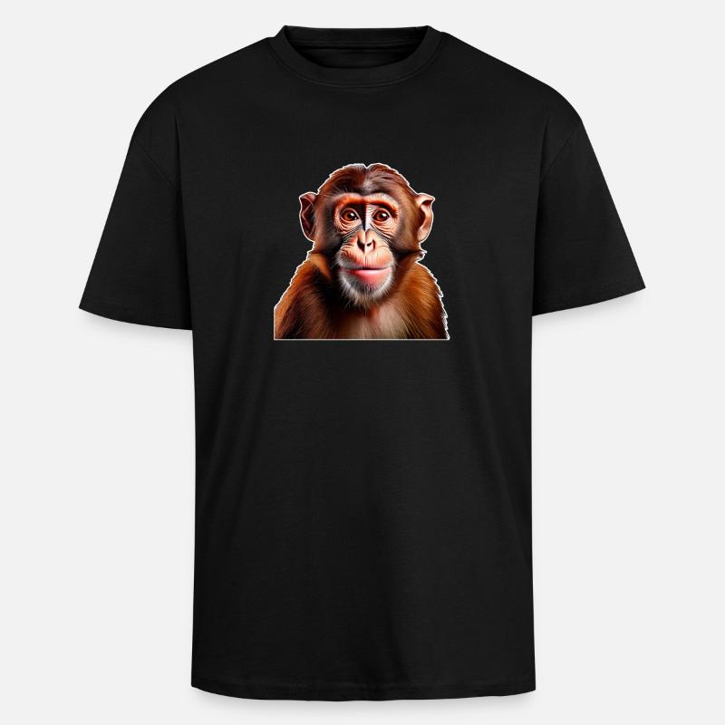 Monkey - Unisex Oversized Heavyweight T-shirt - black