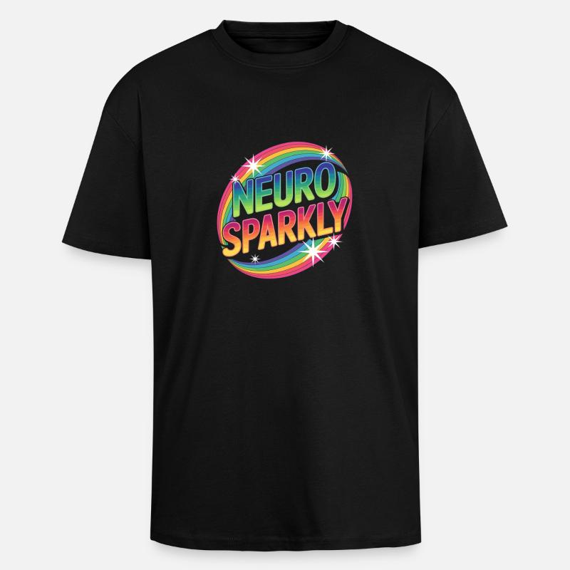Neuro Sparkly - Oversized Heavyweight Unisex T-Shirt - Schwarz